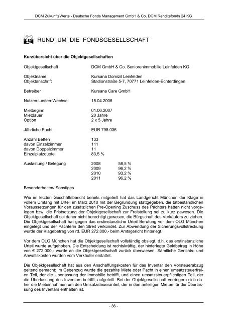 Geschäftsbericht 2009 bis 2010 - DCM