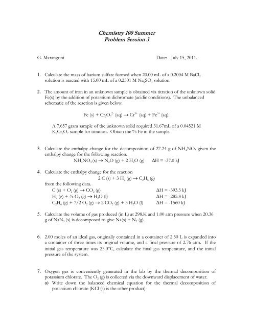 Problem Session 2 The Colloid Chemistry Stfx Home Page