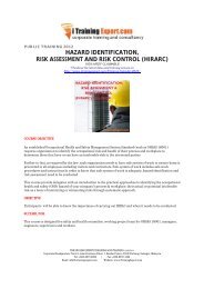 hazard identification, risk assessment and risk control (hirarc)