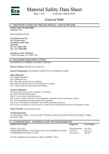 Material Safety Data Sheet - Era Polymers