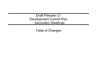 Secondary Dwellings Table of Changes - Pittwater Council