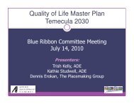 Quality of Life Master Plan Temecula 2030 - City of Temecula