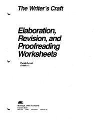 Elaboration, Revision, and Proofreading Worksheets