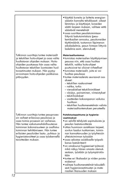 Tekstiilihuollon ammattitutkinto - Opetushallitus