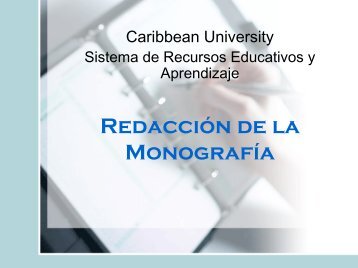 Redacción de la Monografía - Caribbean University
