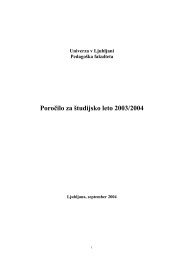 1. o delu pedagoÅ¡ke fakultete ul v Å¡tudijskem letu 2003/2004