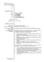 formato europeo per il curriculum vitae - Comune di Savona