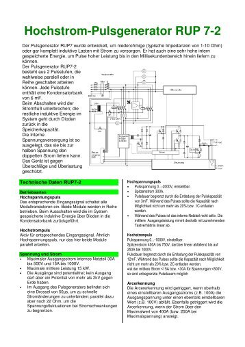 Hochstrom-Pulsgenerator RUP 7-2 - GBS Elektronik GmbH