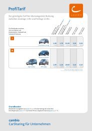 Profi Tarif - Cambio Carsharing