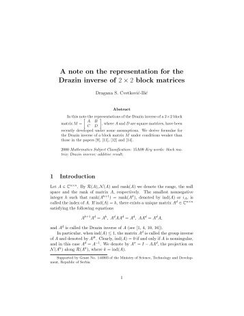 A note of the representation of the Drazin inverse of 2x2 block matrix