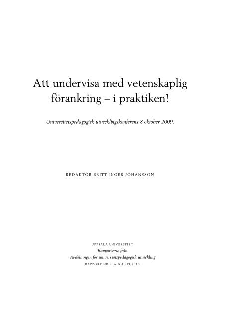 PU-rapport 8 - Uppsala universitet