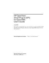 HP OpenView Smart Plug-In (SPI) for OpenVMS User's Guide