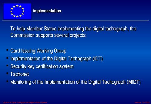 Introduction of the Digital Tachograph - Instituto de Robotica