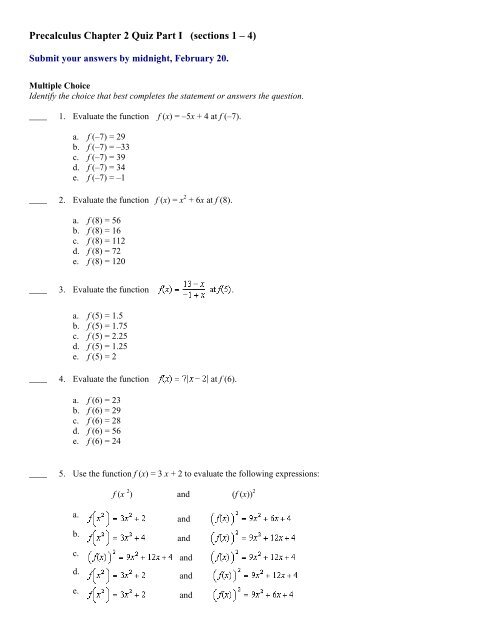 cpm precalculus homework answers