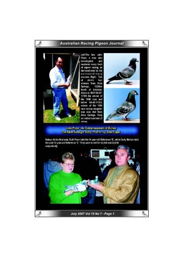 Australian Racing Pigeon Journal - pigeon sales