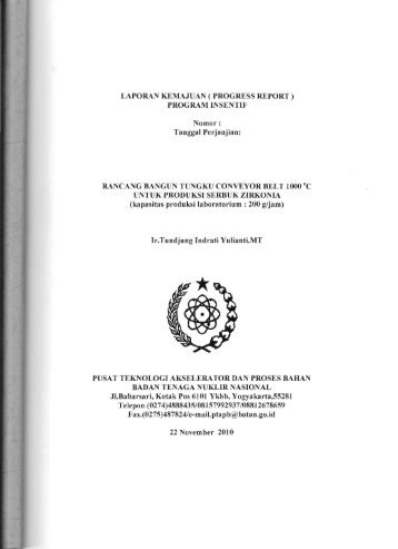 LAPORAN KEMAJUAN (PROGRESS REPORT ... - KM Ristek