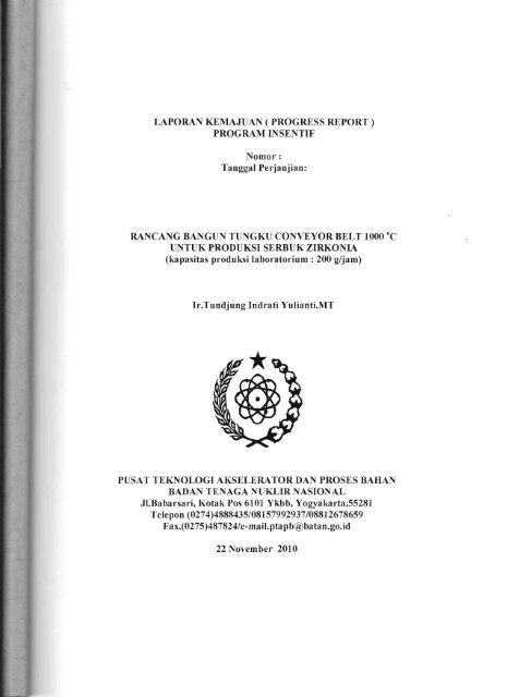 LAPORAN KEMAJUAN (PROGRESS REPORT ... - KM Ristek