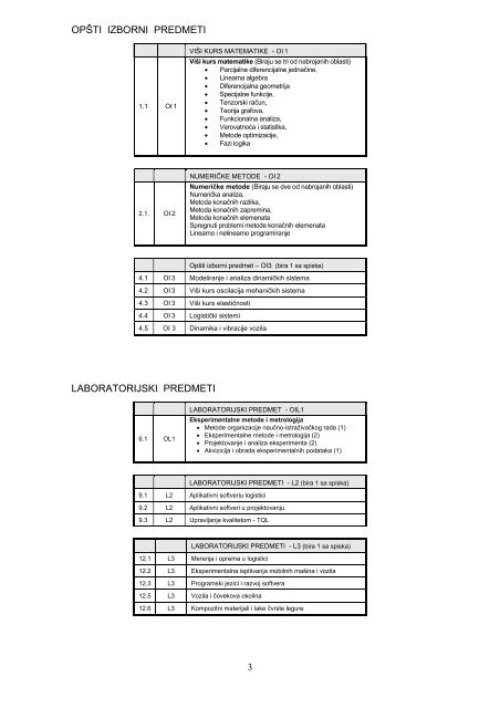 program doktorskih studija - stil - Katedra za transportnu tehniku i ...