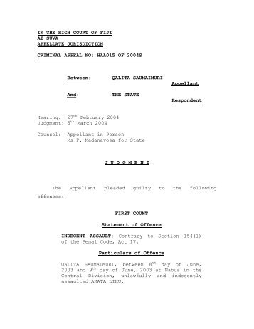 Download Qalita Saumaimuri v State Judgement - Law Fiji