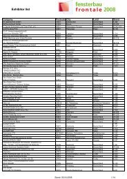 Ausstellerliste 2008 gb - fensterbau/frontale