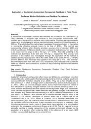 Evaluation of quaternary ammonium compounds residues in food ...