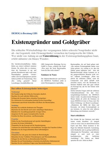 Existenzgründer und Goldgräber - Beratungsgruppe Luxenburger ...