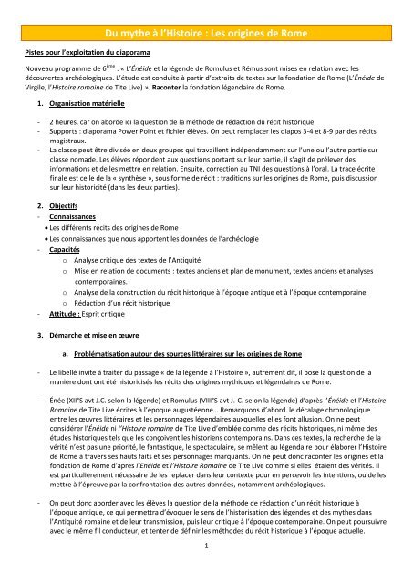 Exemple Mythe De Fondation  doniemas