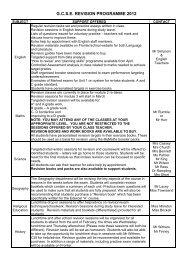 G.C.S.E. REVISION PROGRAMME 2012 - Kingsdown School