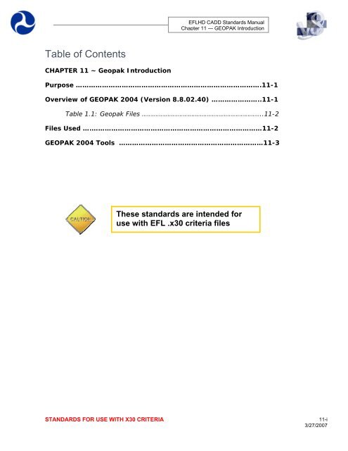 Chapter 11 - GEOPAK Intro to V8 - Eastern Federal Lands Highway ...