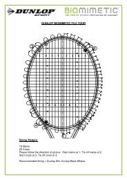 DUNLOP BIOMIMETIC F2.0 TOUR String Pattern