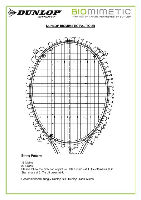 DUNLOP BIOMIMETIC F2.0 TOUR String Pattern