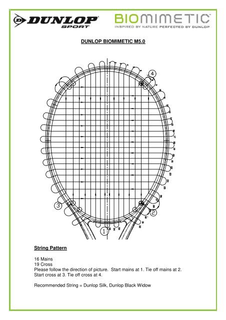 DUNLOP BIOMIMETIC F2.0 TOUR String Pattern