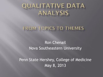 Qualitative Data Analysis From Topics to Themes