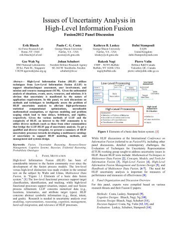 Issues of Uncertainty Analysis in High-Level Information Fusion