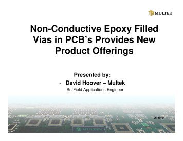Non-Conductive Epoxy Filled Vias in PCB's Provides New ... - SMTA