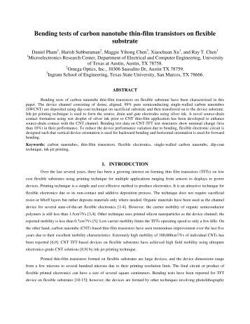 Room Temperature Transistor Based On A Single Carbon Nanotube Room Temperature Transistor Based On A Single Carbon Nanotube