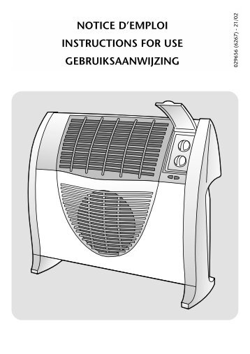 notice d'emploi instructions for use gebruiksaanwijzing - Calor
