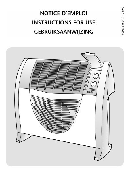 notice d'emploi instructions for use gebruiksaanwijzing - Calor