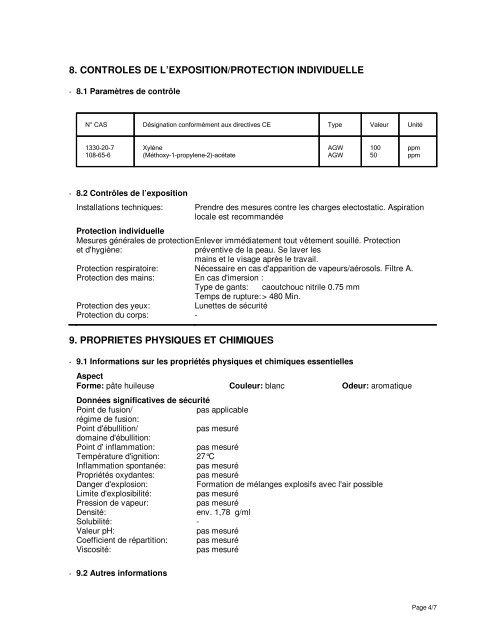 Fiche de données de sécurité SACHTOPERSE HU-N-LP