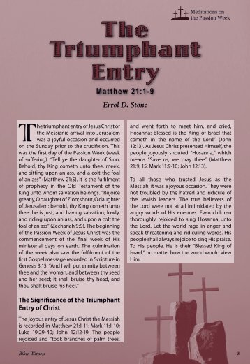 The Triumphant Entry - Bible Witness