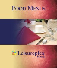 FOOD MENUS - Leisureplex.co.uk