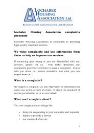 Complaints Procedure leaflet - Lochaber Housing Association