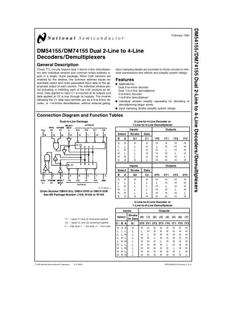 Dual 2/4Line Decoders