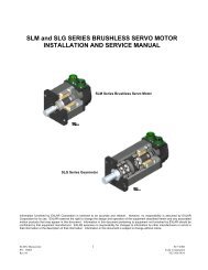 SLM and SLG SERIES BRUSHLESS SERVO MOTOR ... - Exlar