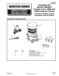 SERVICE PARTS INSTRUCTIONS - Meritor WABCO