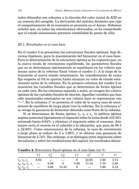 Reforma fiscal y bienestar en la economía de México