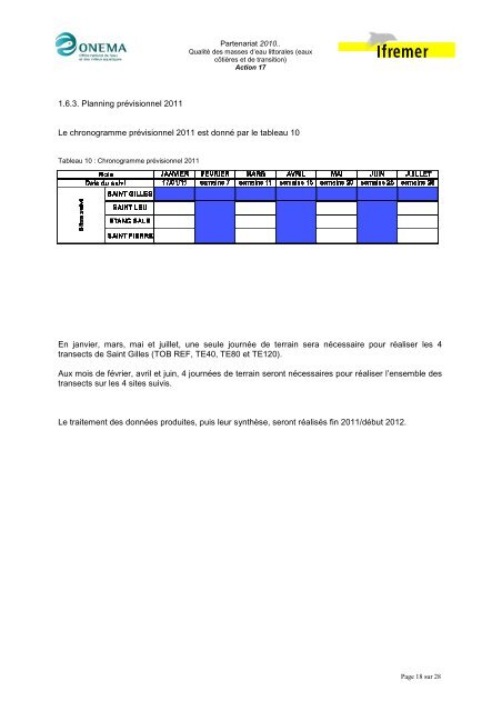 Rapport BioIndication ONEMA 2010 - Ifremer