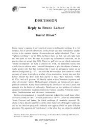 DISCUSSION Reply to Bruno Latour David Bloor* - Melissa