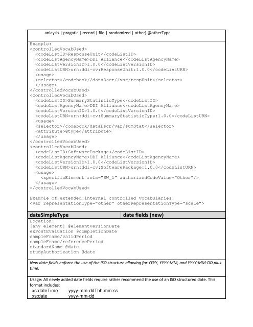 Detailed Changes to DDI Codebook 2.5 - Data Documentation ...