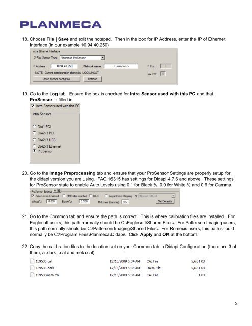 PlanMeca ProSensor Ethernet Installation Guide - FAQ